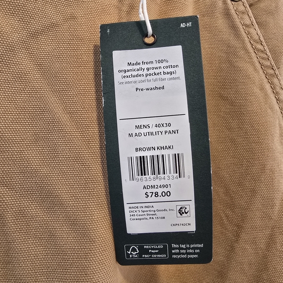 Alpine Design Men's Cargo Pants in Brown Sizes 36x32, 36x34, 40x30 Nwt - Picture 5 of 12